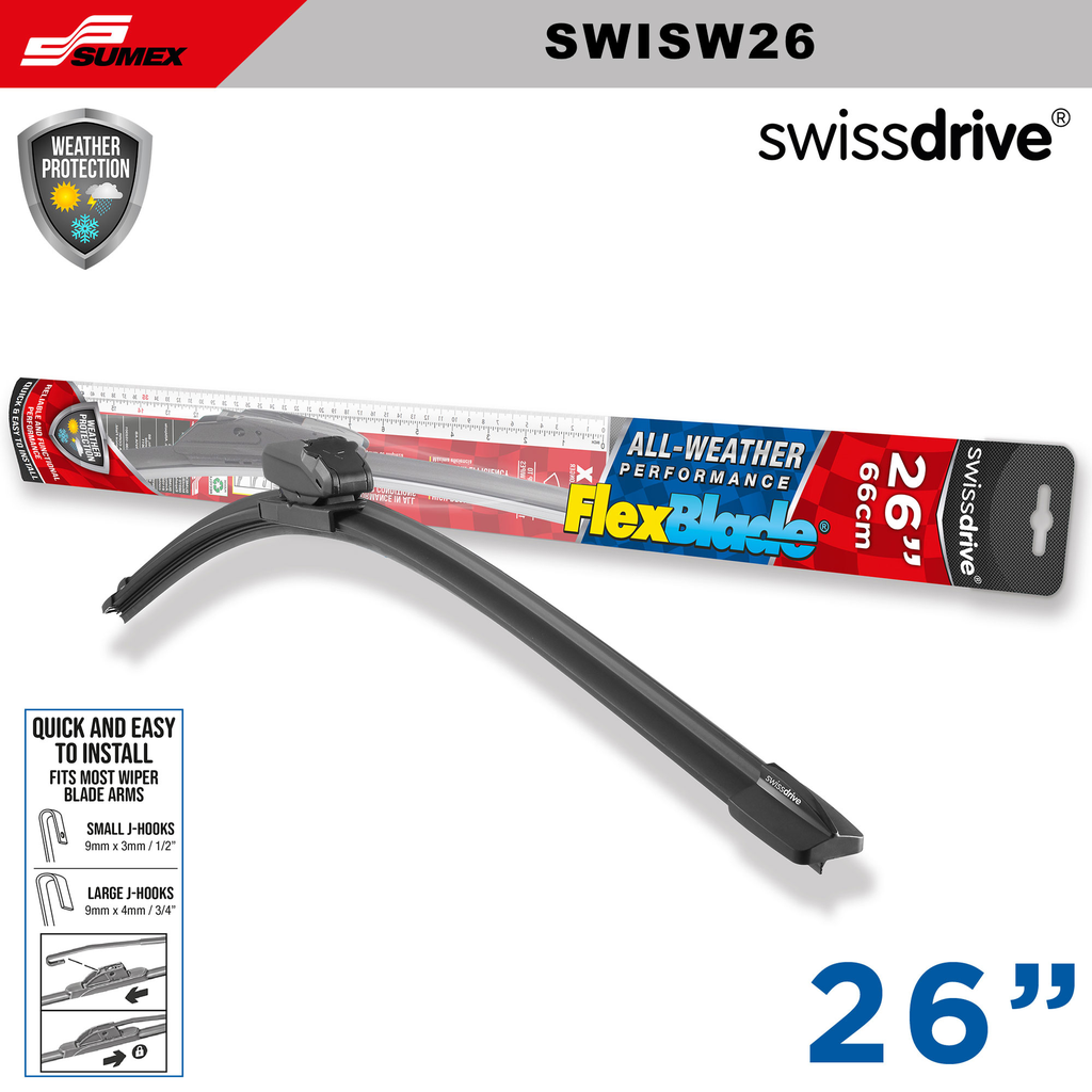 WIPER BLADE FLEXBLADE SWISS DRIVE 26" 66CM (50 UNITS) (5 SETS = 10 UNITS)