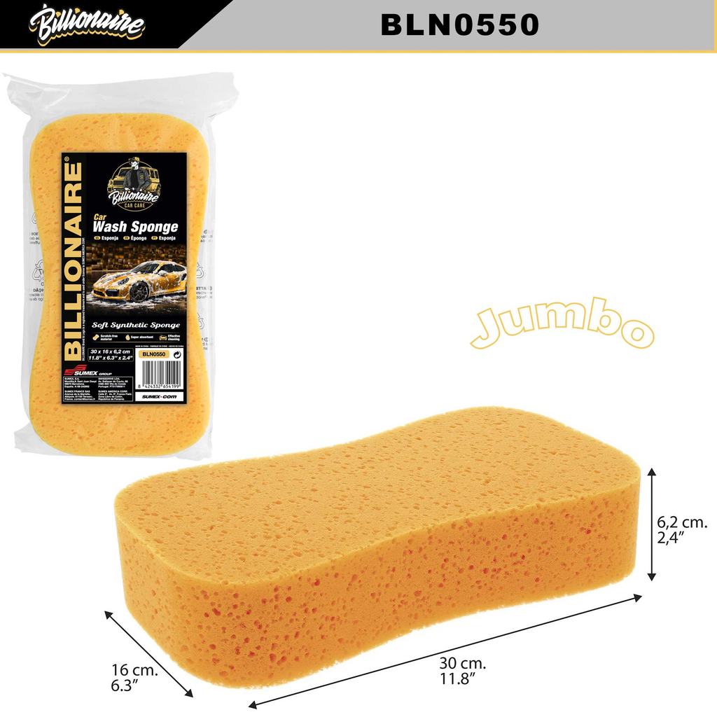 JUMBO CAR WASH SPONGE BILLIONAIRE (11.8" X 6.3" X 2.4") (40 UNITS)