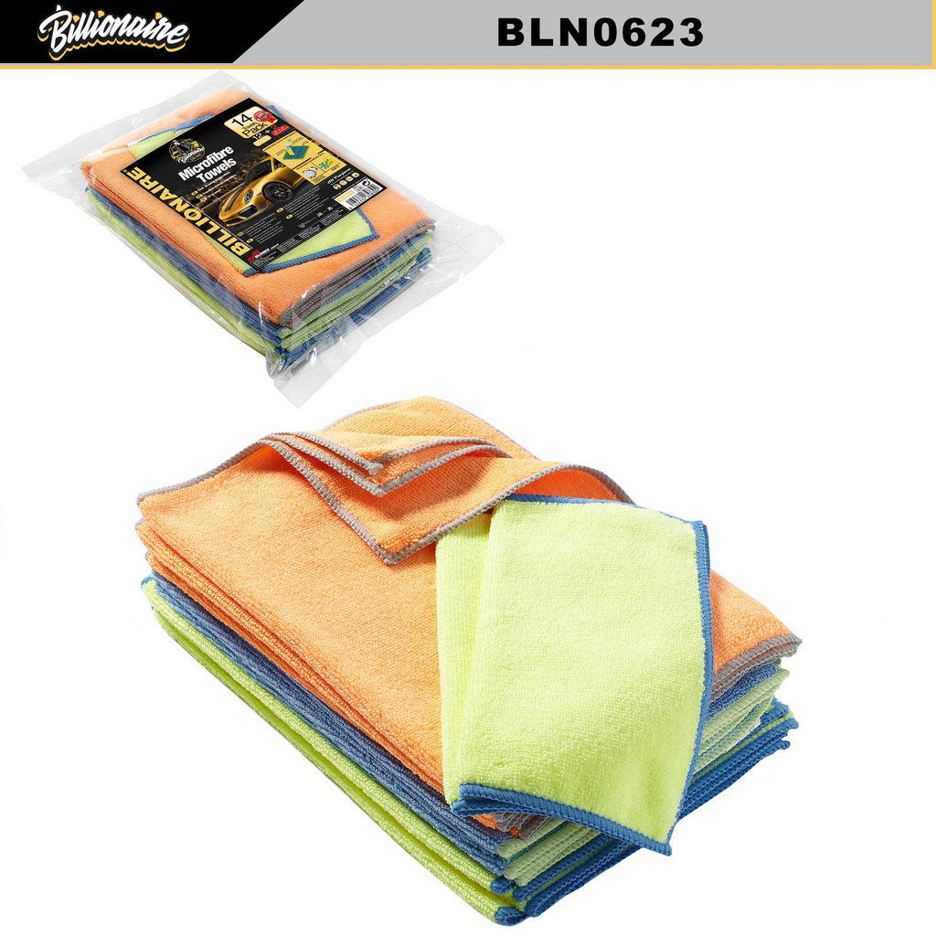 TOALLAS DE MICROFIBRA BILLIONAIRE  PAQUETES DE (12"X 16") (14UNDS) (20 SETS) 