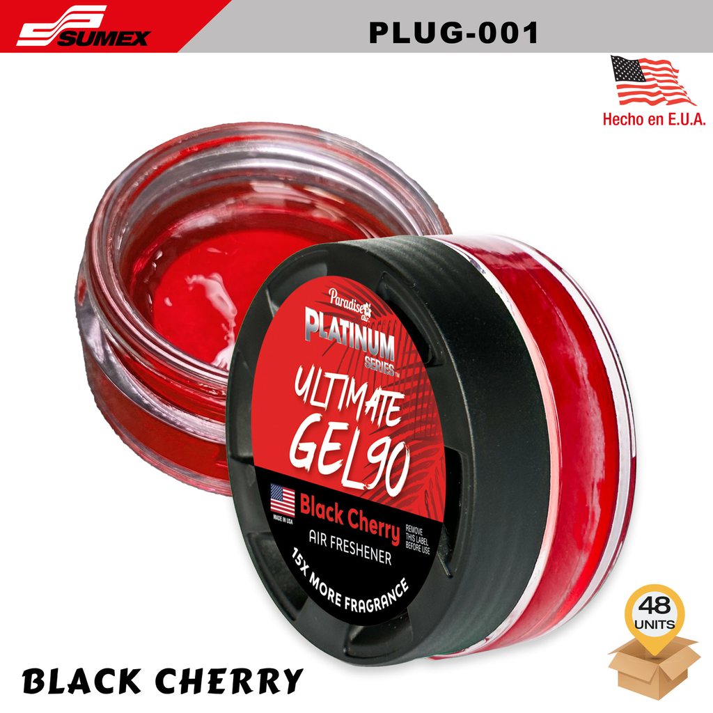 AMBIENTADOR PARADISE PL ULTIMATE GEL 90 BLACK CHERRY (1SET= 4UNDS) 12SETS = 48UNDS) 