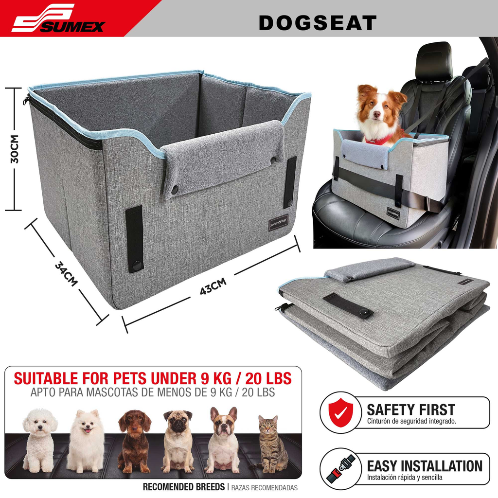 CAR PET SEAT SWISS DRIVE (43" X 34" X 30" CM) (5 UNITS)