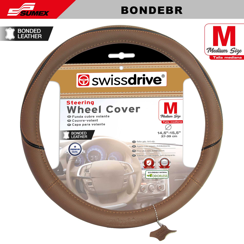 FORRO DE TIMON SWISS DRIVE "BONDED" M  MARRON (37 - 39CM) (CJ/25UND)