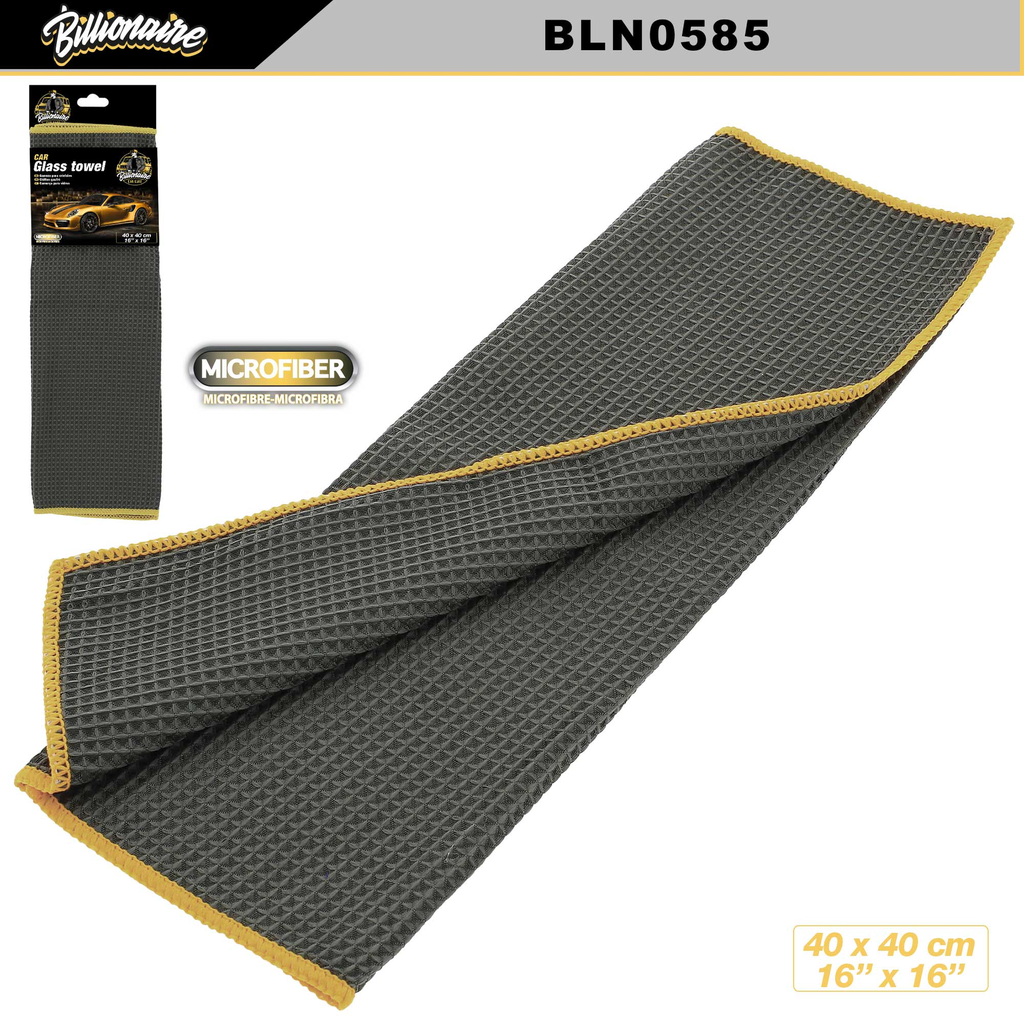 TOALLA DE MICROFIBRA PARA CRISTALES BILLIONAIRE 1PCS (16"X16") (200UNDS) 