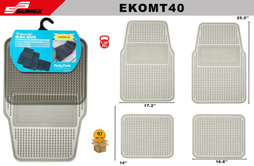 [EKOMT40] PVC CAR MAT PACKY PODA TRANSPARENT SMOKED (4 UNITS)(10 SETS)
