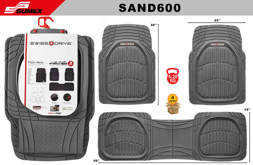 [SAND600] ALFOMBRA DE PVC SWISS DRIVE TIPO BANDEJA GRIS (3 UNDS) (4 SETS)