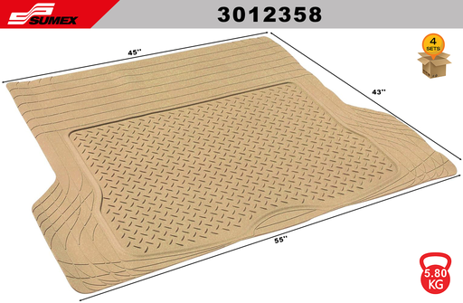 [3012358] PVC TRUNK JUMBO MAT DEEP DISH TYPE SWISS DRIVE BEIGE (1 UNIT) (4 UNITS)