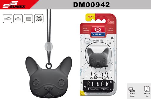 [DM00942] AIR FRESHENER DR. MARCUS COSMIC DOG BLACK (1 SET=12 UNITS) (4 SET=48 UNITS)
