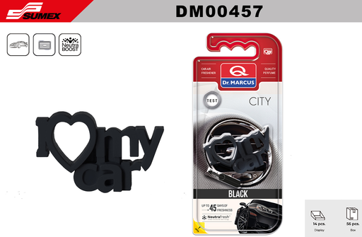 [DM00457] AMBIENTADOR DR. MARCUS I LOVE MY CAR BLACK (1SET = 14 UNDS) (4 SETS = 56 UNDS)