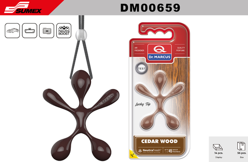 [DM00659] AIR FRESHENER DR. MARCUS LUCKY TOP CEDAR WOOD (1SET=14 UNITS) (4 SET=56 UNITS)