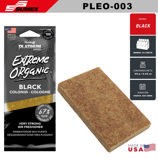 [PLEO-003] AIR FRESHENER PARADISE AIR PL EXTREME ORGANIC BLACK (1 SET / 10 UNITS) (4 SETS / 40 UNITS)