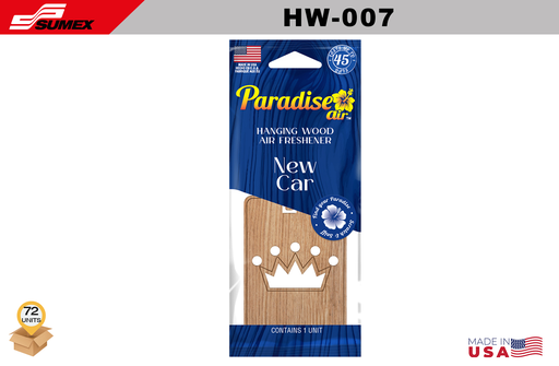 [HW-007] AMBIENTADOR PARADISE AIR HANGING WOOD NEW CAR (1 SET = 6 UNDS) (12 SETS = 72 UNDS)
