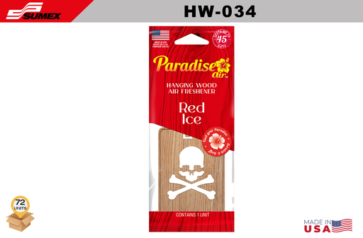 [HW-034] AMBIENTADOR PARADISE AIR HANGING WOOD RED ICE (1 SET = 6 UNDS) (12 SETS = 72UNDS)