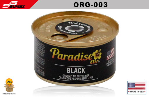 [ORG-003] AMBIENTADOR PARADISE ORGANIC BLACK (1 SET/18 UNDS) (12 SETS/216 UNDS)