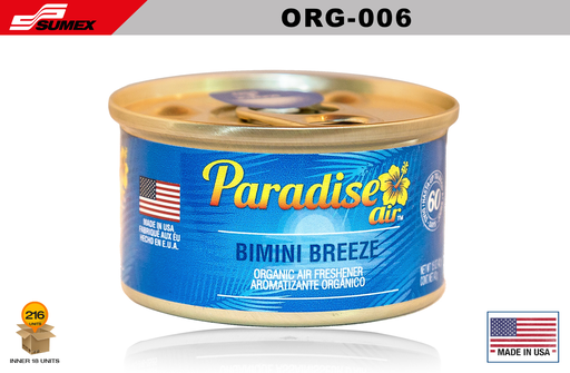 [ORG-006] AMBIENTADOR PARADISE ORGANIC BIMINI BREEZE (1 SET = 18 UNDS) (12 SETS = 216 UNDS)