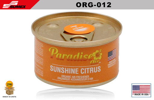 [ORG-012] FRESHENER PARADISE AIR ORGANIC SUNSHINE CITRUS (1 SET/18 UNITS) (12 SETS/216 UNITS)