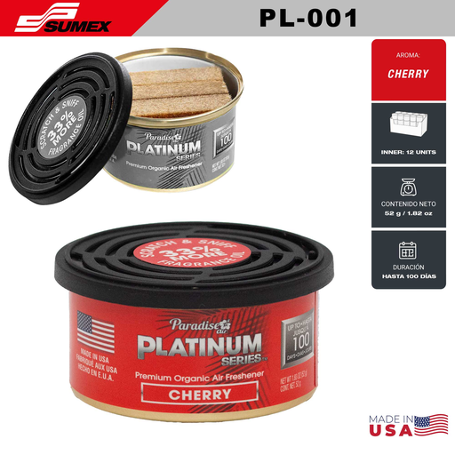 [PL-001] AIR FRESHENER PARADISE AIR PLATINUM SERIES CHERRY (1 SET / 12 UNITS) (12 SET / 144 UNITS)