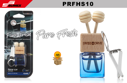 [PRFHS10] AMBIENTADOR DE TAPA DE MADERA PURE FRESH NEW CAR (1 SET = 12 UNDS) (12 SETS = 48 UNDS)