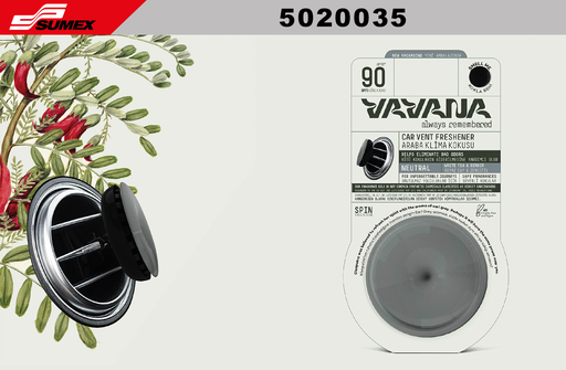 [5020035] AMBIENTADOR VAVANA SPIN CAR NEUTRAL (1 SET/6 UNDS)