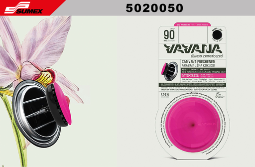 [5020050] AIR FRESHENER VAVANA SPIN CAR OPTIMISTIC (1 SET = 6 UNITS)