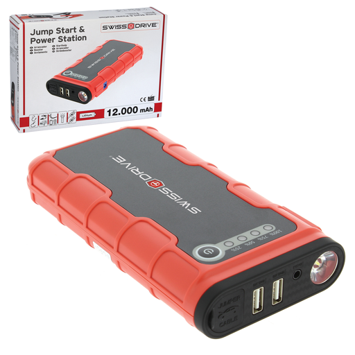 [3505151] ARRANCADOR DE BATERIA SWISS DRIVE PEQUEÑO 12000 mAh 12V-10A (10 SETS)
