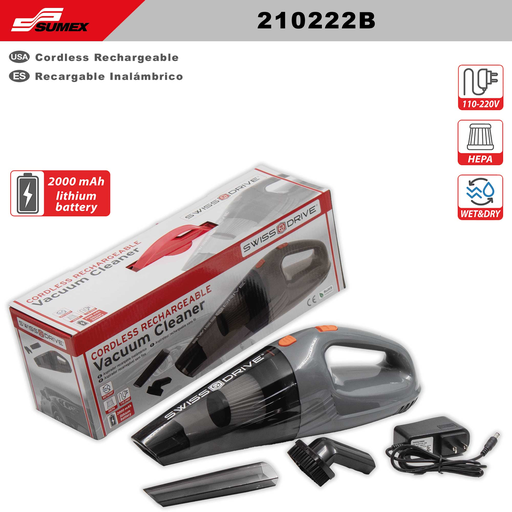 [210222B] CORDLESS RECHARGEABLE VACUUM CLEANER SWISS DRIVE 110V/240V DC14.8V (12 SETS)