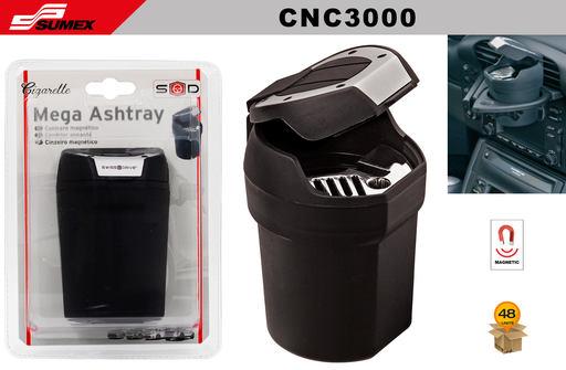 [CNC3000] MAGNETIC ASHTRAY SWISS DRIVE GRIS (48 UNITS) (8 SETS = 6 UNITS)
