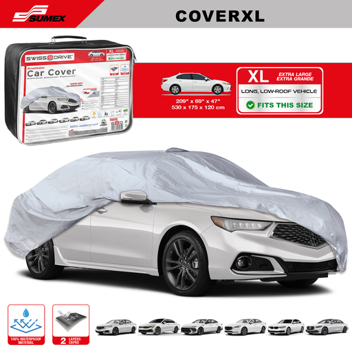[COVERXL] COBERTOR DE AUTO SWISS DRIVE "XL" GRIS (5 UNDS)