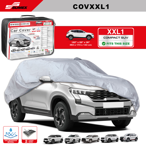[COVXXL1] CAR COVER SWISS DRIVE "XXL1" GREY (4 UNITS)