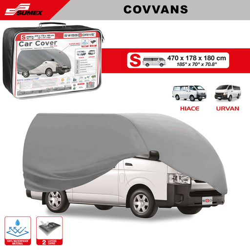 [COVVANS] MINI VAN COVER SWISS DRIVE "S" GREY (2 UNITS)