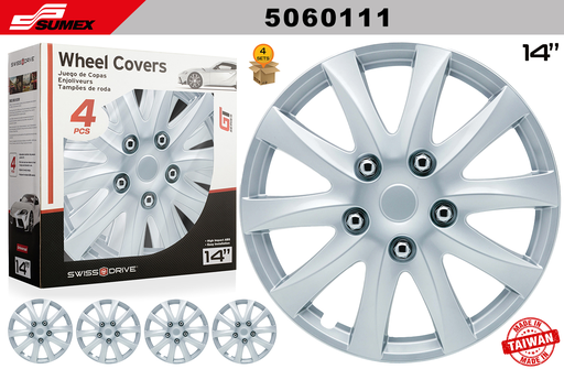 [5060111] WHEEL COVER SWISS DRIVE 14" MONTREAL SILVER (4 SETS)