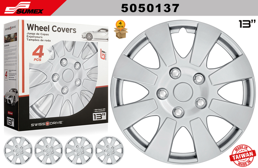 [5050137] WHEEL COVER SWISS DRIVE 13" FORZA SILVER (4 SETS)