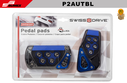 [P2AUTBL] CUBRE PEDAL AUTOMATICO SWISS DRIVE AZUL (2 UNDS) (20 SETS)