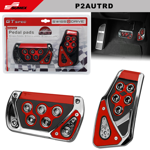 [P2AUTRD] PEDAL COVER AUTOMATIC CAR SWISS DRIVE RED (2 PCS) ( 20 SETS)