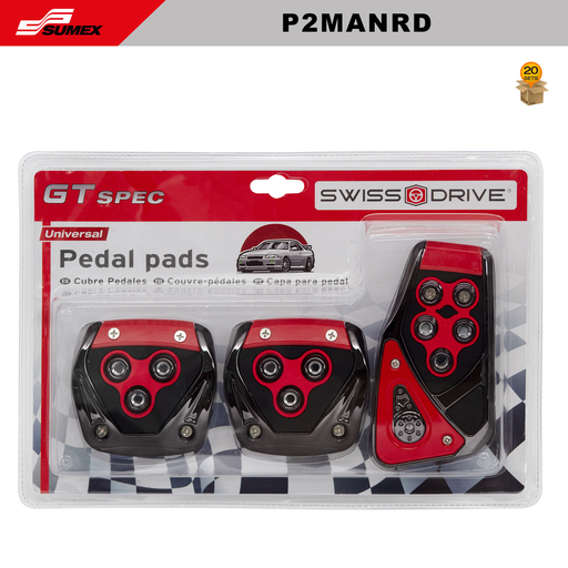 [P2MANRD] CUBRE PEDAL MANUAL SWISS DRIVE ROJO (3 UNDS) (20 SETS)