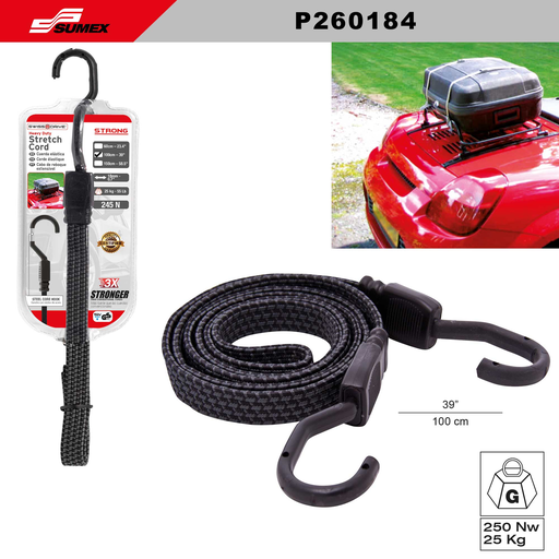 [P260184] CUERDA ELASTICA PARA CARGA SWISS DRIVE 100CM (50 KG) (50 UNDS) (5 SETS = 10 UNDS)