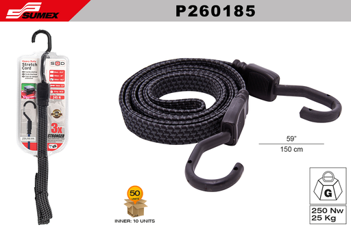 [P260185] CUERDA ELASTICA PARA CARGA SWISS DRIVE 150CM (50 KG) (50 UNDS) (5 SETS = 10 UNDS)