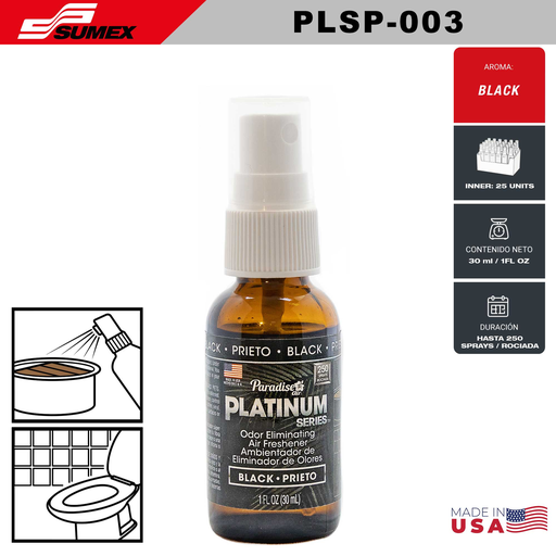 [PLSP-003] ODOR ELIMINATING SPRAY PARADISE AIR PLATINUM SERIES BLACK (1 SET/25 UNITS) (6 SETS/150 UNITS)