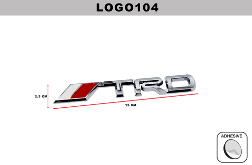 [LOGO104] EMBLEMA CROMADO  DL-LOGO104  2.3CM x 15CM (10 UNDS)