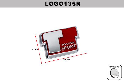 [LOGO135R] EMBLEMA CROMADO  DL-LOGO135R  3.7CM x 4.6CM (10 UNDS)