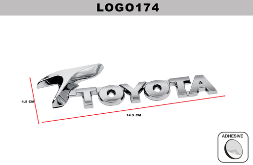 [LOGO174] EMBLEMA CROMADO  DL-LOGO174  4.5CM x 14.5CM (10 UNDS)
