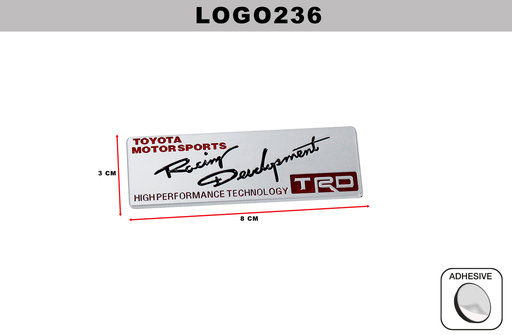 [LOGO236] EMBLEMA CROMADO  DL-LOGO236  3CM x 8CM (10 UNDS)