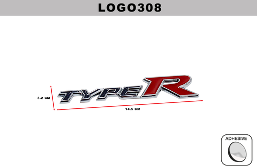 [LOGO308] EMBLEMA CROMADO  DL-LOGO308  3.2CM x 14.5CM (10 UNDS)