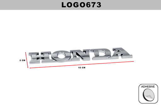 [LOGO673] EMBLEMA CROMADO  DL-LOGO673  2CM x 15CM (10 UNDS)