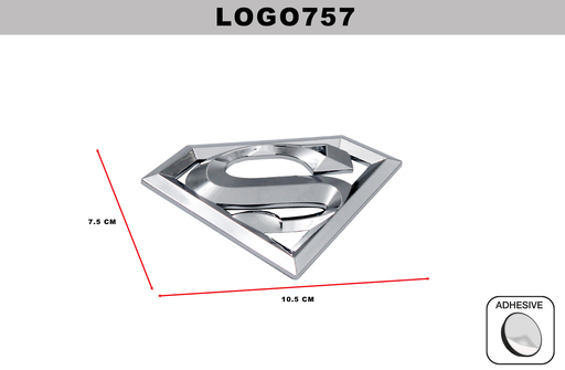 [LOGO757] EMBLEMA CROMADO  DL-LOGO757  7.5CM x 10.5CM (10 UNDS)