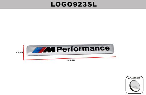 [LOGO923SL] EMBLEMA CROMADO  DL-LOGO923SL  1.2CM x 8.5CM (10 UNDS)