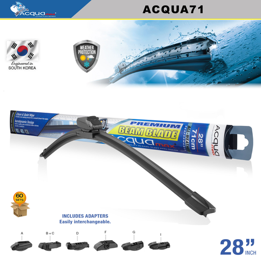 [ACQUA71] ESCOBILLA LIMPIA PARABRISAS ACQUAMAX 28" (60 SETS) ( 6 SETS = 10 UNDS)