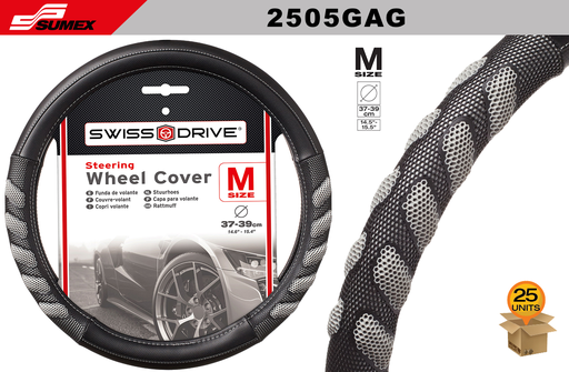 [2505GAG] FORRO DE TIMON SWISS DRIVE "M" ARROW GRIP NEGRO/GRIS (37 x 39CM) (25 UNDS)