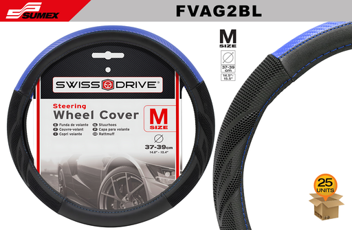 [FVAG2BL] FORRO DE TIMON SWISS DRIVE "M" ARROW GRIP2 NEGRO - AZUL (37 X 39CM) (25 UNDS)