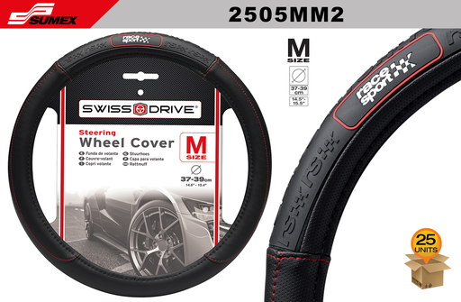 [2505MM2] FORRO DE TIMON SWISS DRIVE "M" ACE SPORT RUBBER GRIP NEGRO (37 x 39CM) (25 UNDS)