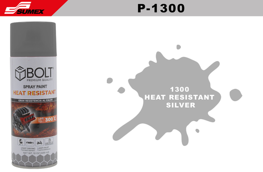 [P-1300] PINTURA EN SPRAY BOLT 1300 HEAT RESISTANT SILVER 400ML (12UNDS)